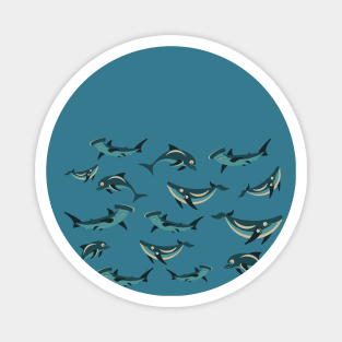 Pattern of dolphins and whales Magnet